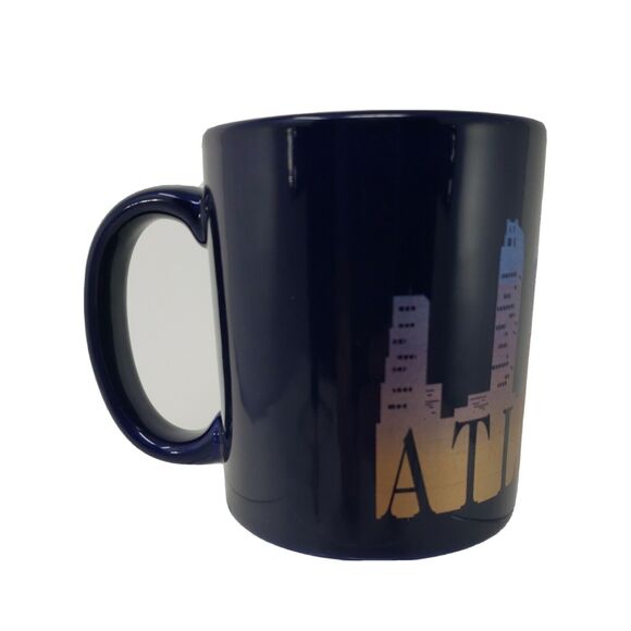 Atlanta Georgia USA Coffee Tea Mug Cup Cityscape Blue Gold with Handle Skyline - Picture 12 of 16